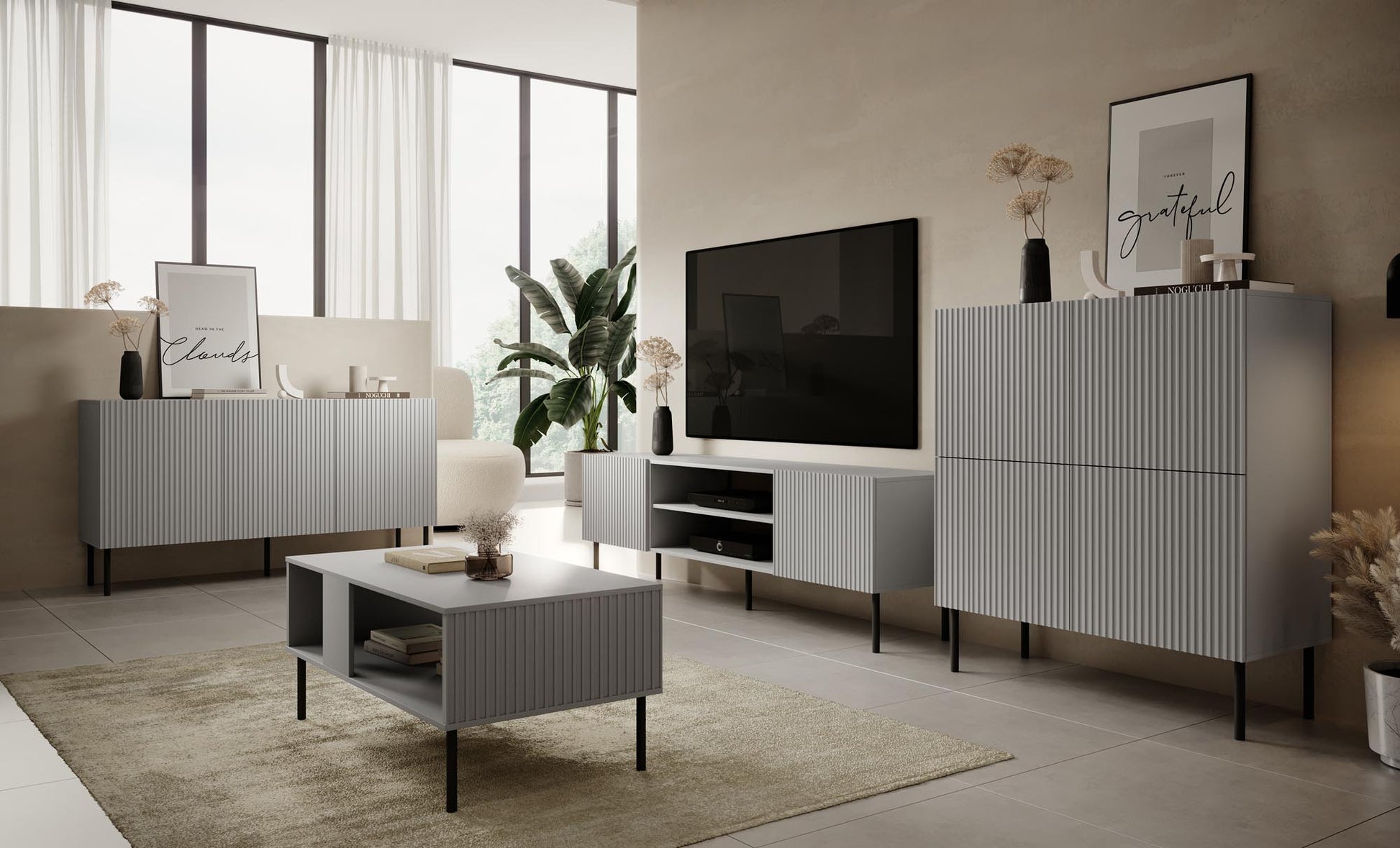 Dresser West Halstead | size: Length: 42cm, Width: 100cm, Height: 100cm | color: Gray | image: 2 | variant: 1007332