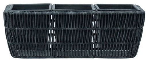 Flower Box Didcot | size: Length: 43cm, Width: 16cm, Height: 16cm | color: Black | image: 2 | variant: 1000738