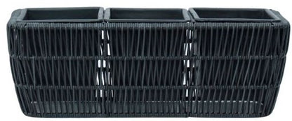 Flower Box Didcot | size: Length: 43cm, Width: 16cm, Height: 16cm | color: Black | image: 2 | variant: 1000738