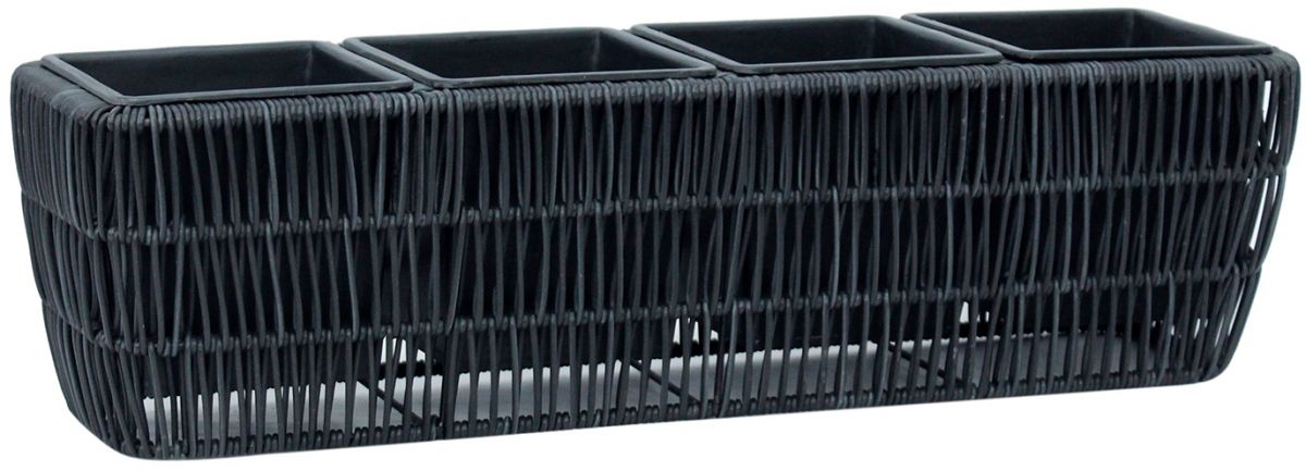 Flower Box Didcot | size: Length: 57cm, Width: 16cm, Height: 16cm | color: Black | image: 1 | variant: 1000743