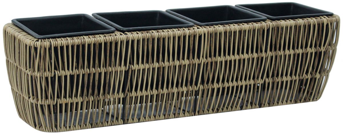 Flower Box Didcot | size: Length: 57cm, Width: 16cm, Height: 16cm | color: Brown | image: 1 | variant: 1000742