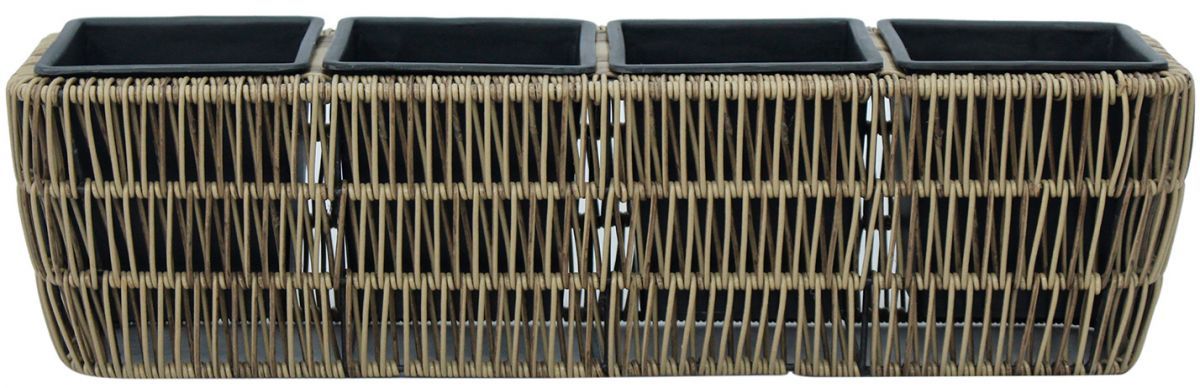 Flower Box Didcot | size: Length: 57cm, Width: 16cm, Height: 16cm | color: Brown | image: 2 | variant: 1000742