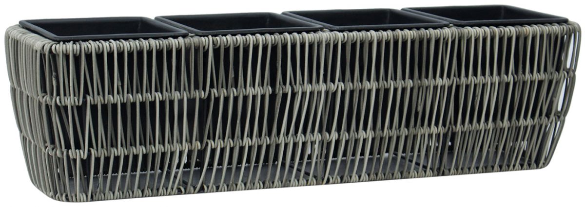 Flower Box Didcot | size: Length: 57cm, Width: 16cm, Height: 16cm | color: Gray | image: 1 | variant: 1000741