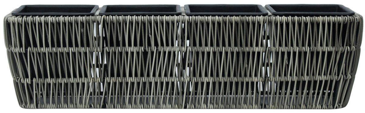 Flower Box Didcot | size: Length: 57cm, Width: 16cm, Height: 16cm | color: Gray | image: 2 | variant: 1000741