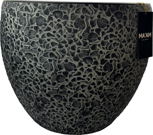 Flower Pot Brackley | size: Length: 24cm, Width: 24cm, Height: 19.5cm | color: Black/Grey | image: 1 | variant: 1000506