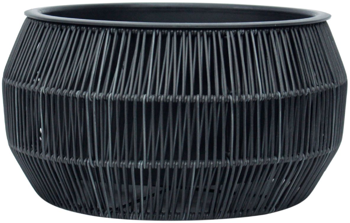 Flower Pot Didcot | size: Length: 37cm, Width: 37cm, Height: 19cm | color: Black | image: 1 | variant: 1000547