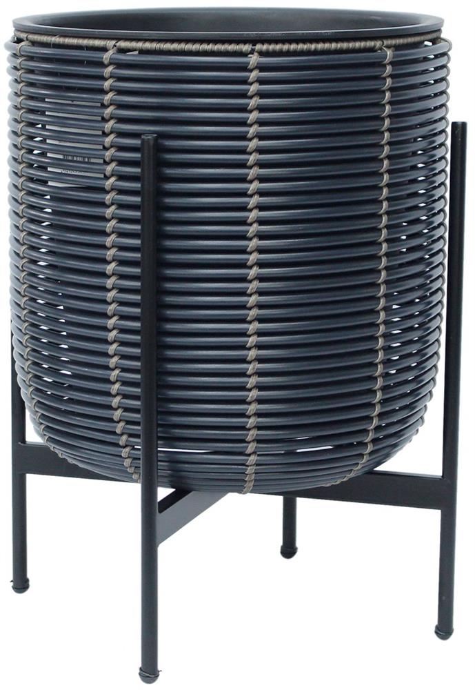 Flower Pot Didcot | size: Length: 38cm, Width: 38cm, Height: 49cm | color: Black | image: 1 | variant: 1000551