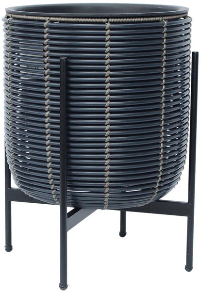 Flower Pot Didcot | size: Length: 38cm, Width: 38cm, Height: 49cm | color: Black | image: 1 | variant: 1000551