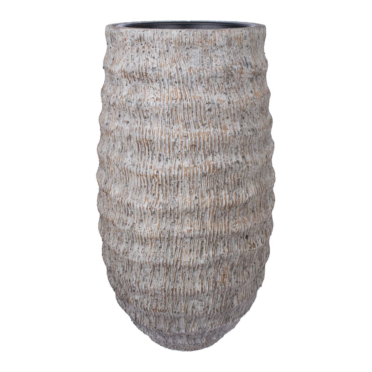 Flower Pot East Henley | size: Length: 41.5cm, Width: 41.5cm, Height: 77cm, Diameter: 41.5cm | color: Beige | image: 1 | variant: 1005440