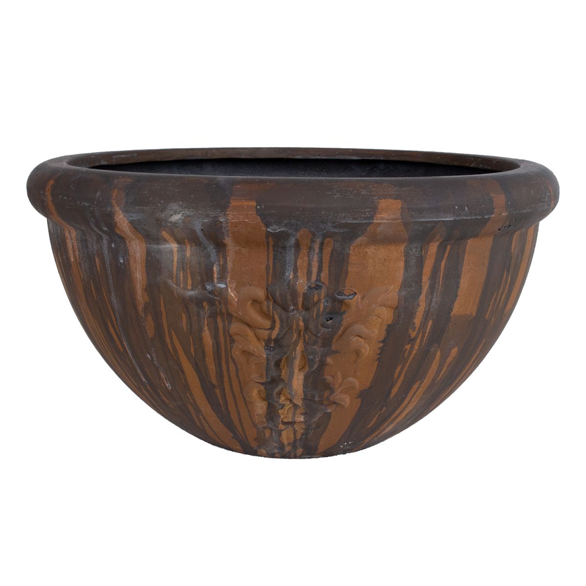 Flower Pot East Henley | size: Length: 60.5cm, Width: 60.5cm, Height: 32cm, Diameter: 60.5cm | color: Brown | image: 1 | variant: 1005437