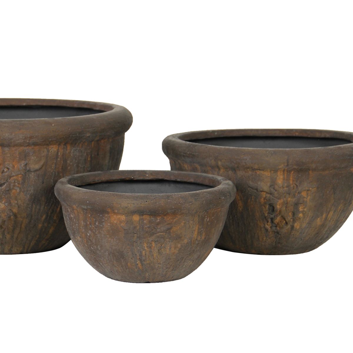 Flower Pot East Henley | size: Length: 60.5cm, Width: 60.5cm, Height: 32cm, Diameter: 60.5cm | color: Brown | image: 3 | variant: 1005437