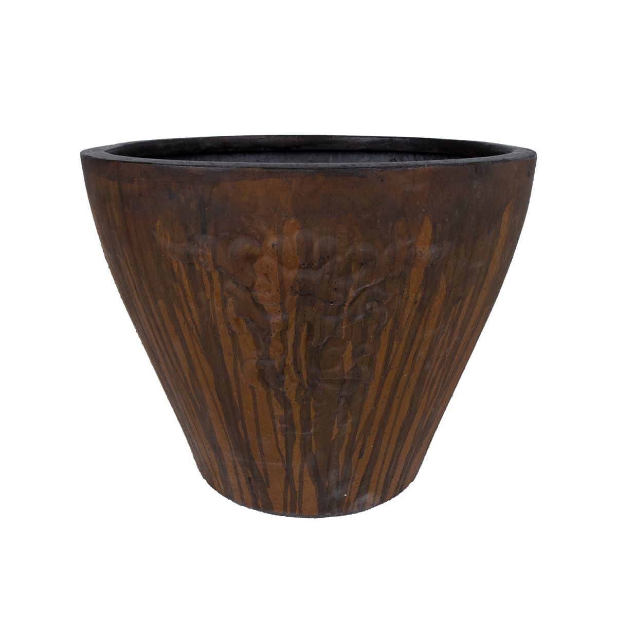 Flower Pot East Thame | size: Length: 42cm, Width: 42cm, Height: 32cm, Diameter: 42cm | color: Brown | image: 1 | variant: 1005433