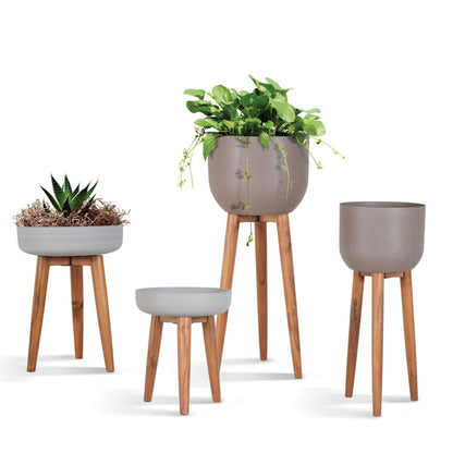 Flower Pot Norton | size: Length: 36.5cm, Width: 36.5cm, Height: 47.5cm, Diameter: 36.5cm | color: Gray | image: 2 | variant: 1005451