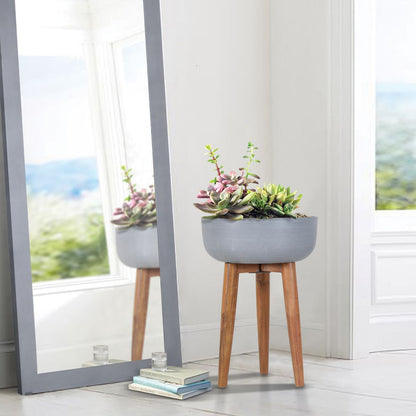 Flower Pot Norton | size: Length: 36.5cm, Width: 36.5cm, Height: 47.5cm, Diameter: 36.5cm | color: Gray | image: 3 | variant: 1005451
