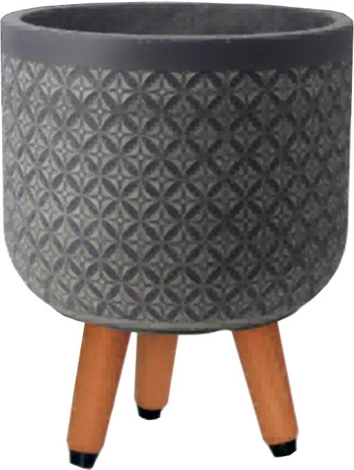 Flower Pot Pao 2 | size: Length: 37cm, Width: 37cm, Height: 52cm | color: Gray | image: 1 | variant: 1016992