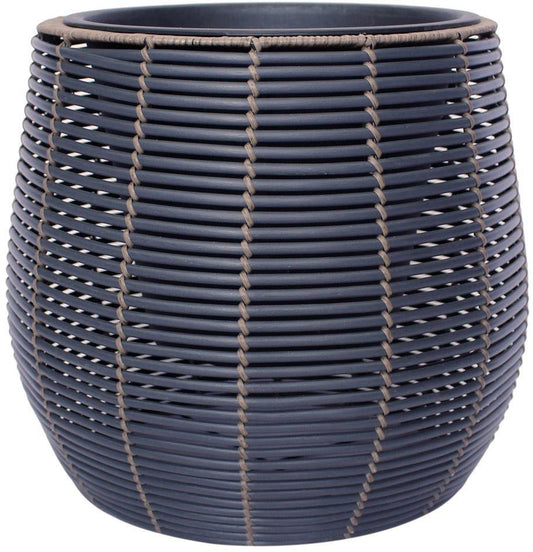 Flower Pot Wicker 37 | size: Length: 45cm, Width: 45cm, Height: 40cm | color: Black | image: 1 | variant: 1017710