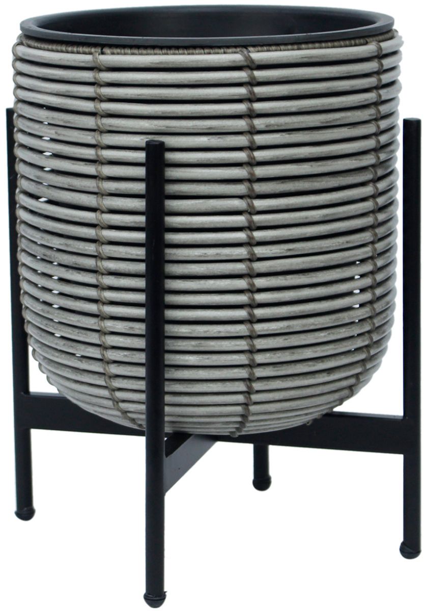 Flower Pot Wicker 4 | size: Length: 30cm, Width: 30cm, Height: 38cm | color: Gray | image: 1 | variant: 1002430