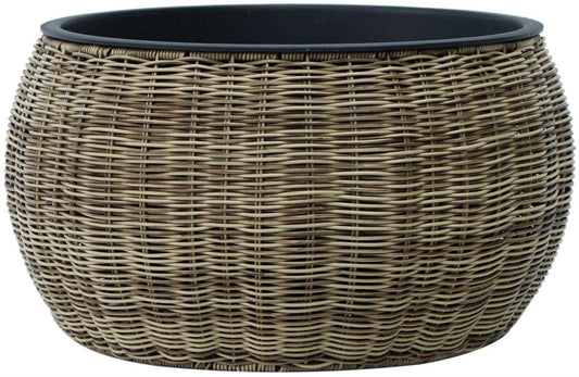 Flower Pot Wicker 41 | size: Length: 48cm, Width: 48cm, Height: 26cm | color: Brown | image: 1 | variant: 1017714