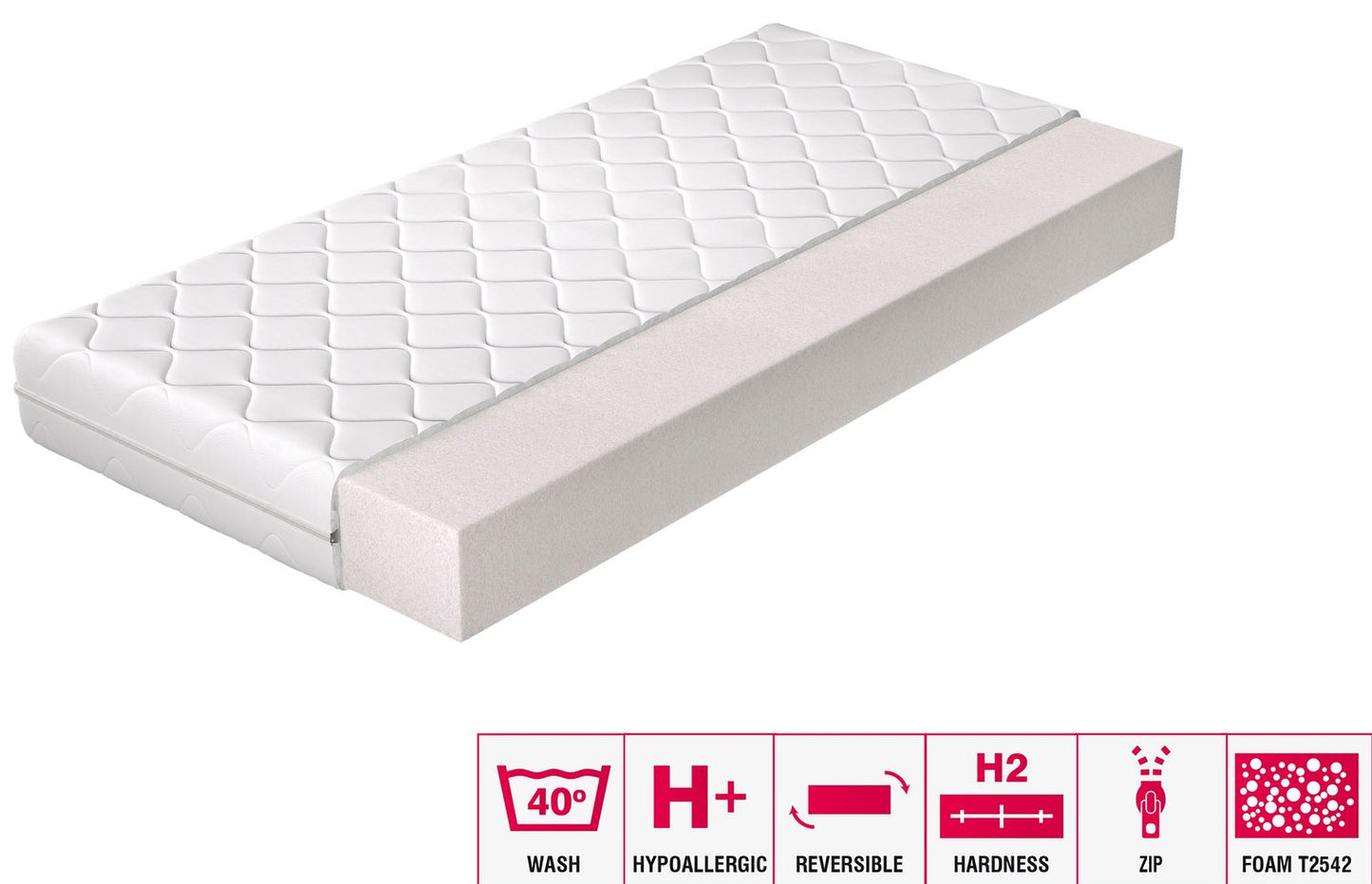 Foam Mattress West Porth 25 | size: Length: 200cm, Width: 180cm | image: 2 | variant: 1014764