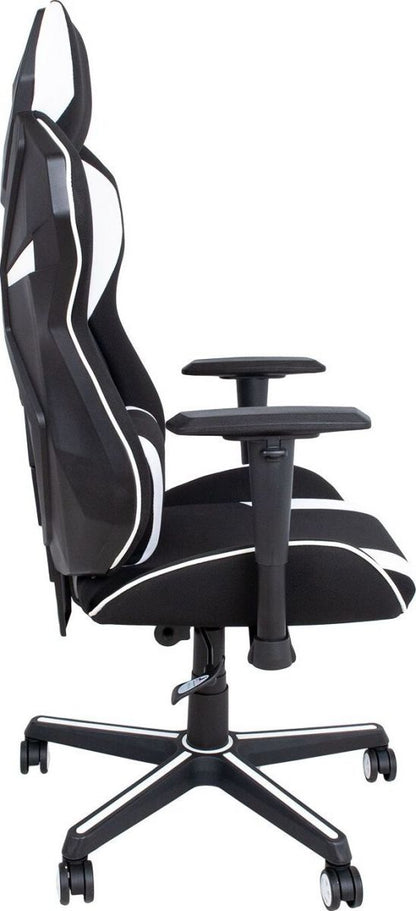 Gaming Chair Narberth | size: Width: 67cm, Height: 132.5cm, Depth: 91.5cm | color: White/Black | image: 3 | variant: 1001284