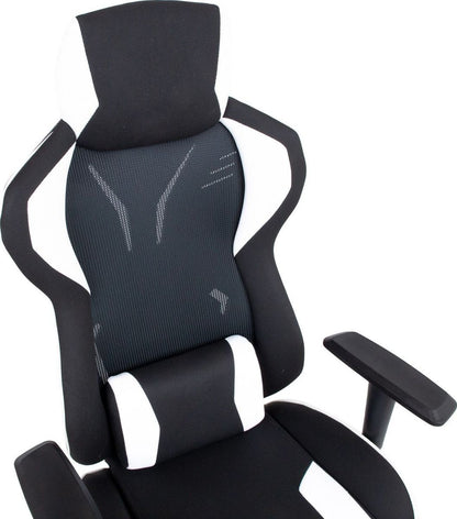 Gaming Chair Narberth | size: Width: 67cm, Height: 132.5cm, Depth: 91.5cm | color: White/Black | image: 6 | variant: 1001284