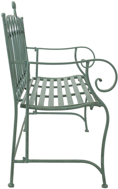 Garden Bench East Salisbury | size: Length: 55cm, Width: 104cm, Height: 95.5cm | color: Green | image: 4 | variant: 1006252