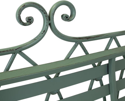 Garden Bench East Salisbury | size: Length: 55cm, Width: 104cm, Height: 95.5cm | color: Green | image: 6 | variant: 1006252