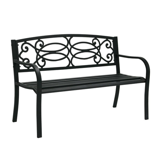 Garden Bench Verde | size: Length: 128cm, Width: 59cm, Height: 85cm | color: Black | image: 1 | variant: 1010690