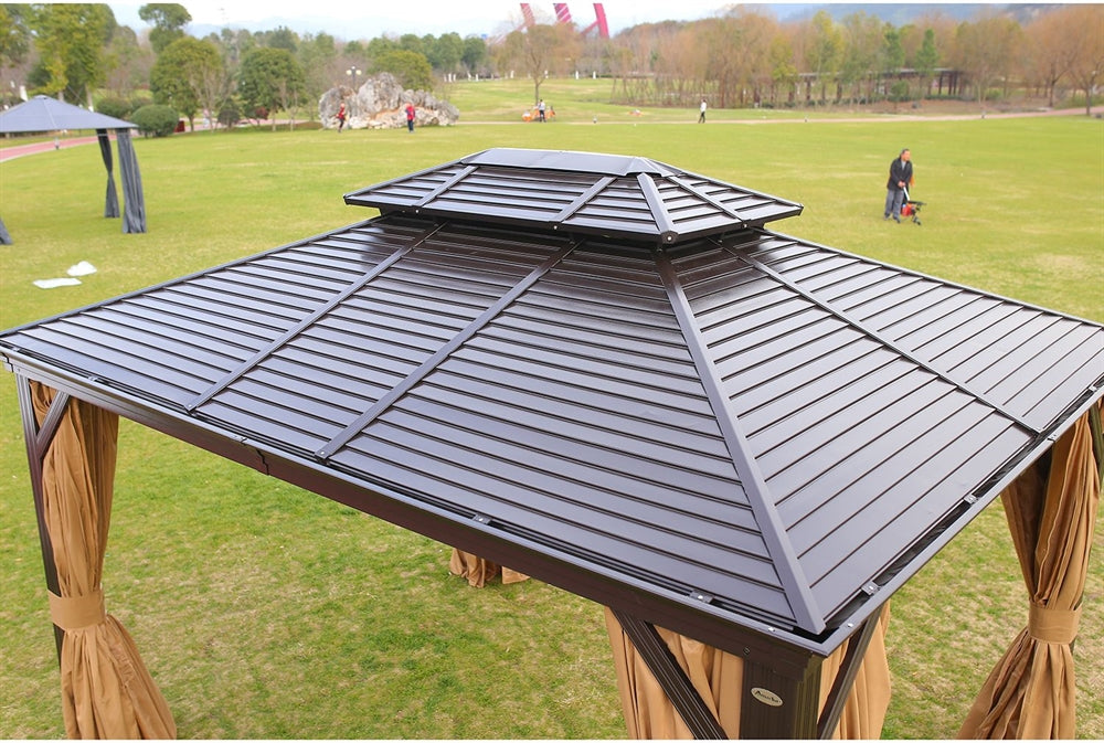 Garden Canopy Addlestone | size: Length: 300cm, Width: 400cm, Height: 270cm | color: Brown/Beige | image: 2 | variant: 1000697
