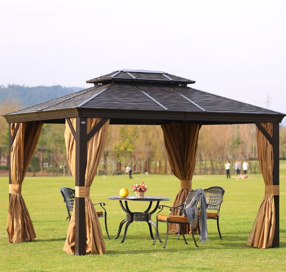 Garden Canopy Addlestone | size: Length: 300cm, Width: 400cm, Height: 270cm | color: Brown/Beige | image: 4 | variant: 1000697