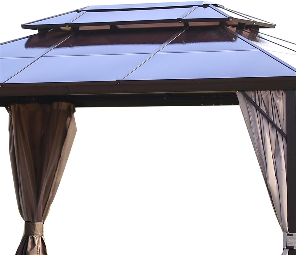Garden Canopy Addlestone | size: Length: 300cm, Width: 400cm, Height: 270cm | color: Brown | image: 3 | variant: 1000699