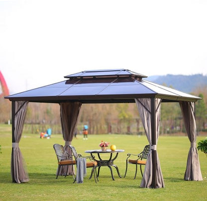 Garden Canopy Addlestone | size: Length: 300cm, Width: 400cm, Height: 270cm | color: Brown | image: 4 | variant: 1000699
