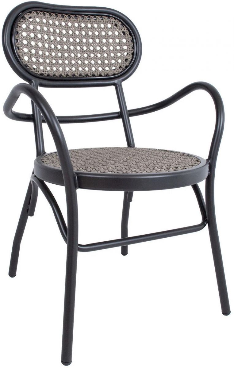 Garden Chair Bolgheri | size: Width: 56cm, Height: 83cm, Depth: 62cm | color: Brown/Black | image: 0 | variant: 1012476