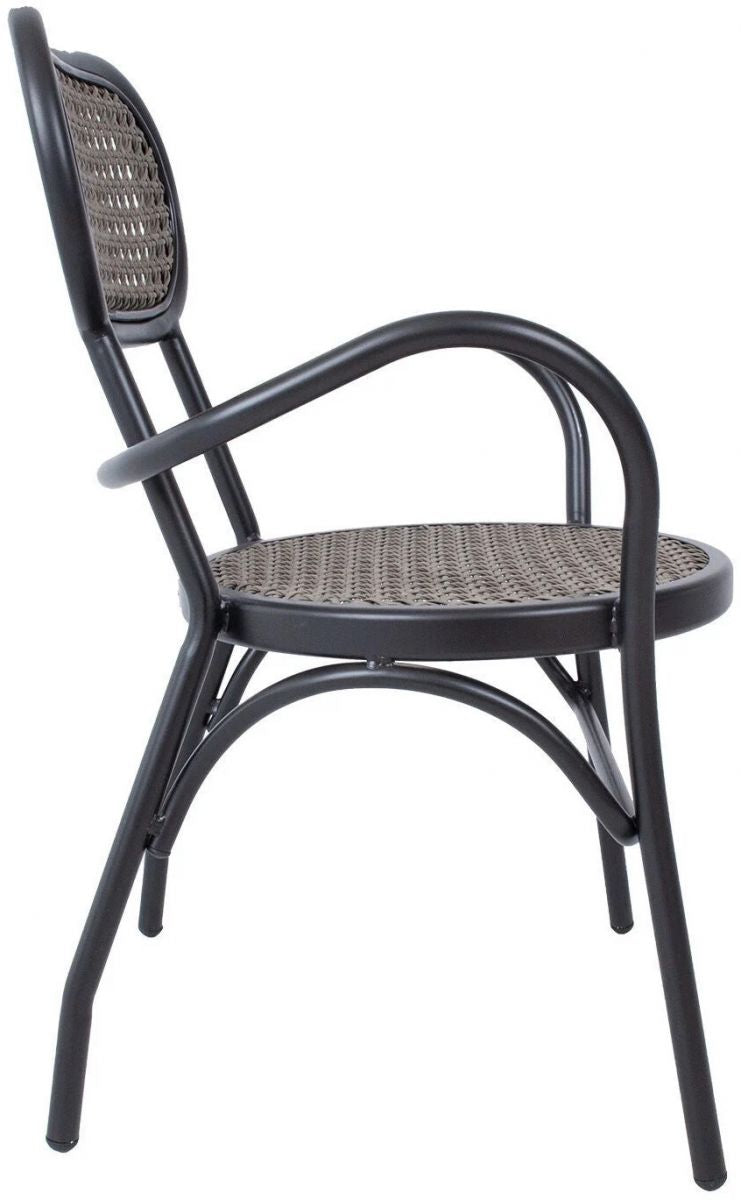 Garden Chair Bolgheri | size: Width: 56cm, Height: 83cm, Depth: 62cm | color: Brown/Black | image: 3 | variant: 1012476