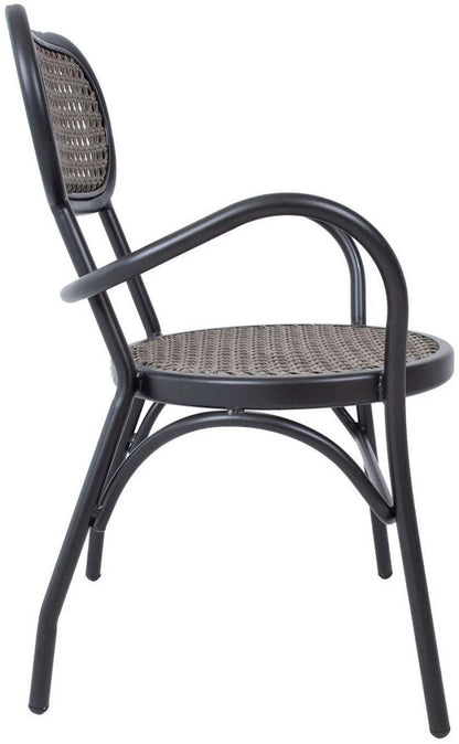 Garden Chair Bolgheri | size: Width: 56cm, Height: 83cm, Depth: 62cm | color: Brown/Black | image: 3 | variant: 1012476