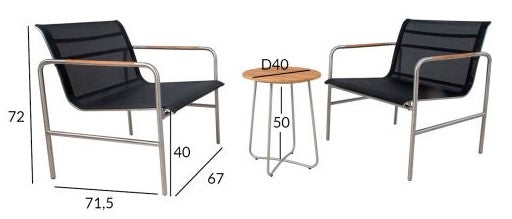 Garden Furniture Set East Didcot | color: Black | image: 3 | variant: 1005139