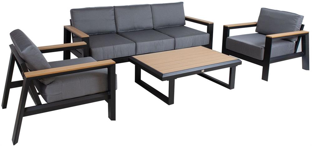 Garden Furniture Set East La Coruna | color: Oak/Grey | image: 2 | variant: 1006231