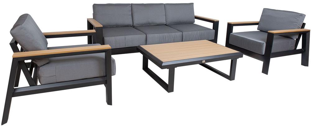 Garden Furniture Set East La Coruna | color: Oak/Grey | image: 3 | variant: 1006231