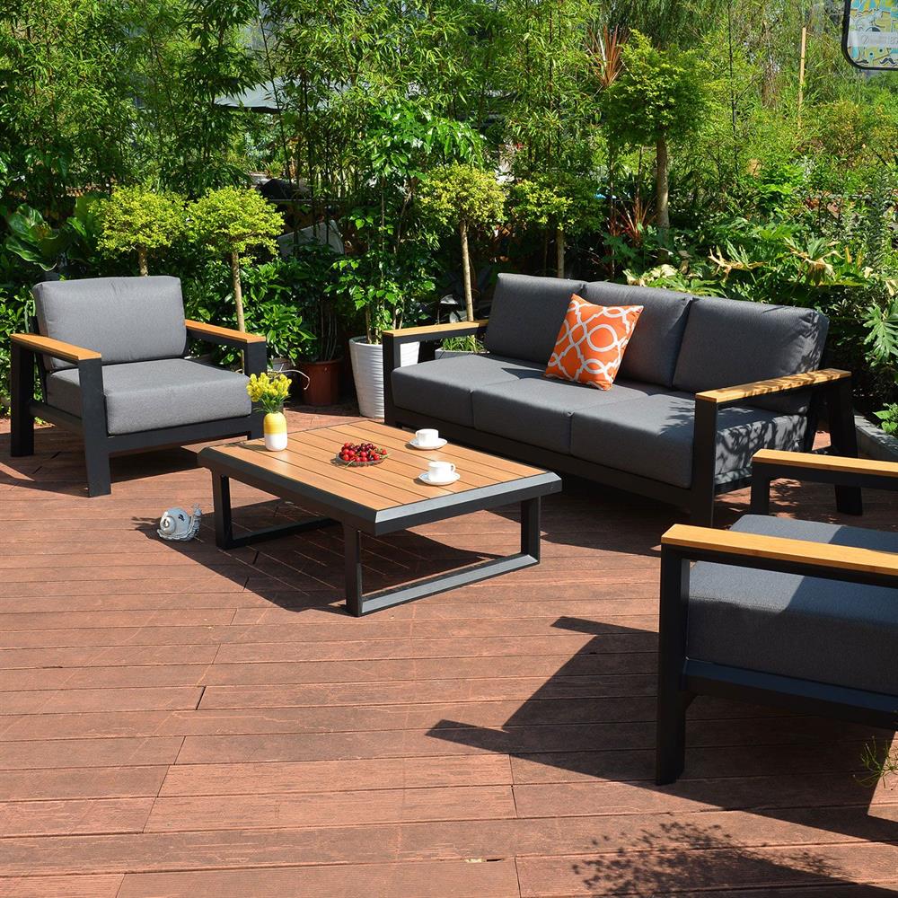 Garden Furniture Set East La Coruna | color: Oak/Grey | image: 5 | variant: 1006231