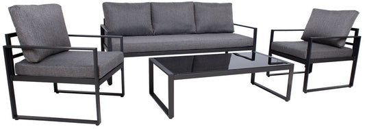 Garden Furniture Set East Tredegar | color: Black/Grey | image: 1 | variant: 1005641