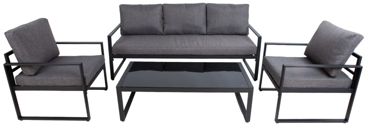 Garden Furniture Set East Tredegar | color: Black/Grey | image: 2 | variant: 1005641