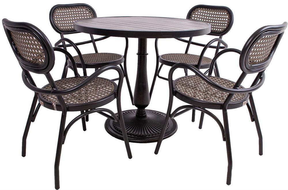 Garden Furniture Set East Wells | color: Brown/Black | image: 1 | variant: 1006043