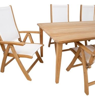 Garden Furniture Set Fredrikstad | size: Length: 100cm, Width: 220cm, Height: 75cm | color: White/Oak | image: 3 | variant: 1005869