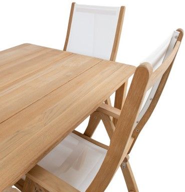 Garden Furniture Set Fredrikstad | size: Length: 100cm, Width: 220cm, Height: 75cm | color: White/Oak | image: 4 | variant: 1005869