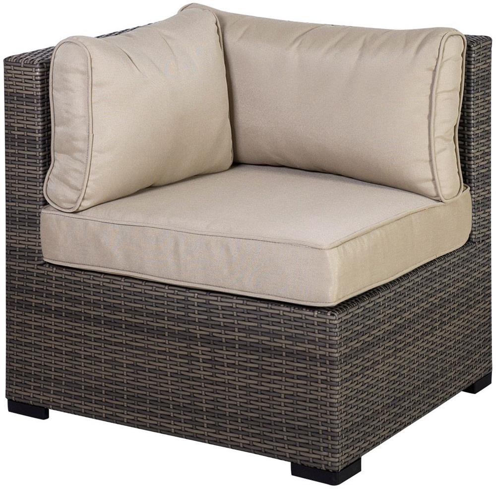 Garden Modular Sofa East Gijon | size: Width: 84cm, Height: 65cm, Depth: 84cm | color: Brown/Beige | image: 1 | variant: 1006246
