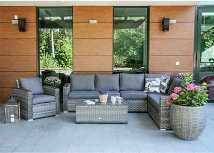 Garden Modular Sofa Geneva 2 | size: Width: 132cm, Height: 78cm, Depth: 81cm | color: Gray | image: 5 | variant: 1017566
