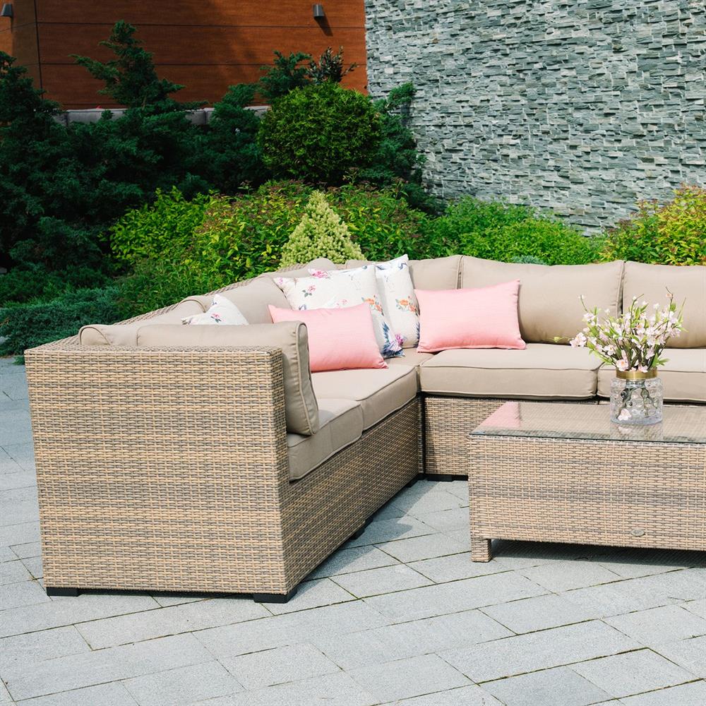 Garden Modular Sofa Newbury | size: Width: 76.5cm, Height: 74.5cm, Depth: 76.5cm | color: Brown | image: 3 | variant: 1000646