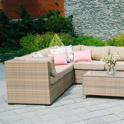 Garden Modular Sofa Newbury | size: Width: 76.5cm, Height: 74.5cm, Depth: 76.5cm | color: Brown | image: 3 | variant: 1000646