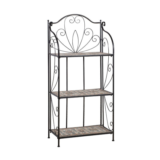 Garden Shelf Mosaic | size: Length: 60cm, Width: 30cm, Height: 128cm | color: Black | image: 1 | variant: 1010735