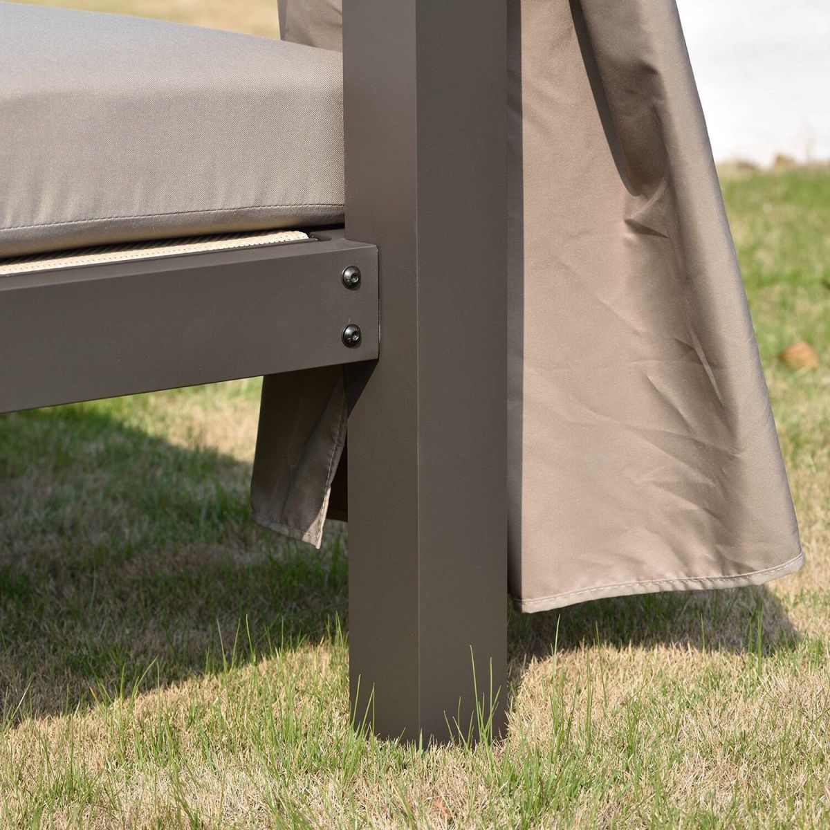 Garden Sofa East Colchester | size: Length: 200cm, Height: 210cm, Depth: 188cm | color: Brown/Beige | image: 3 | variant: 1005593